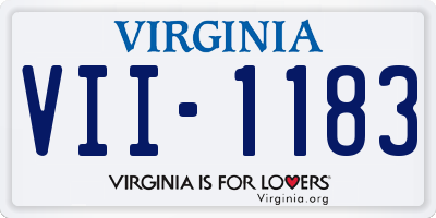 VA license plate VII1183
