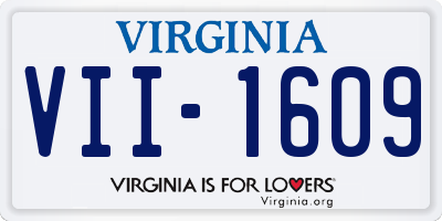 VA license plate VII1609