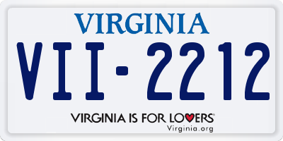 VA license plate VII2212