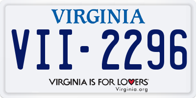 VA license plate VII2296