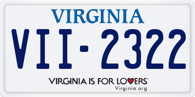 VA license plate VII2322