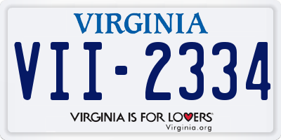 VA license plate VII2334
