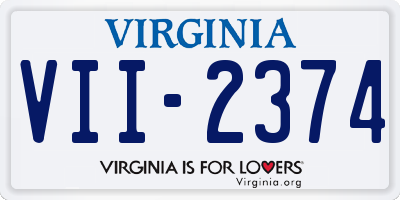 VA license plate VII2374