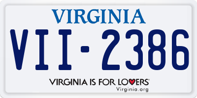 VA license plate VII2386
