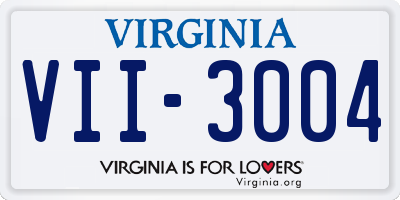 VA license plate VII3004