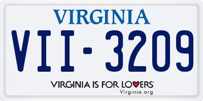 VA license plate VII3209