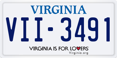 VA license plate VII3491