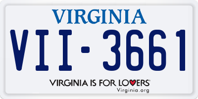 VA license plate VII3661
