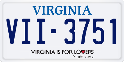 VA license plate VII3751