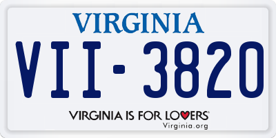 VA license plate VII3820