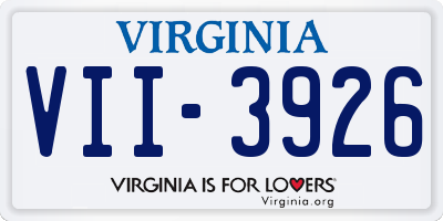 VA license plate VII3926