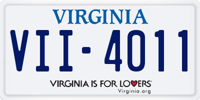 VA license plate VII4011