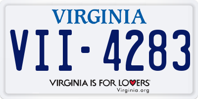 VA license plate VII4283
