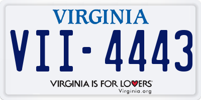 VA license plate VII4443