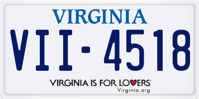 VA license plate VII4518