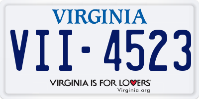 VA license plate VII4523