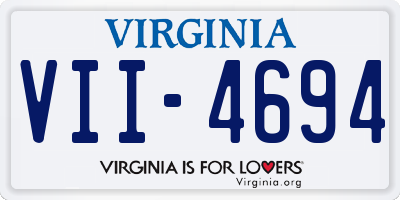 VA license plate VII4694