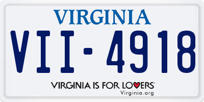 VA license plate VII4918