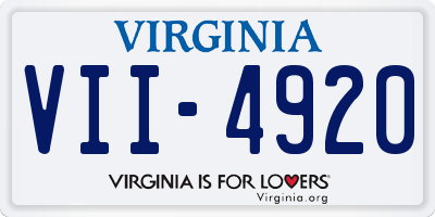 VA license plate VII4920