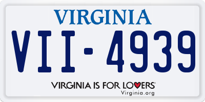VA license plate VII4939