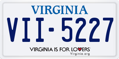 VA license plate VII5227