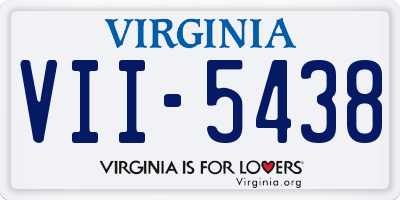 VA license plate VII5438