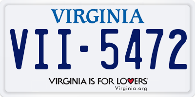 VA license plate VII5472