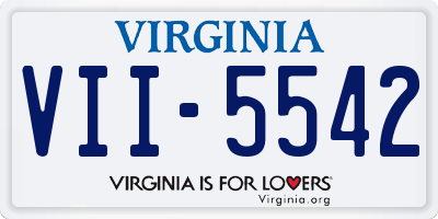 VA license plate VII5542