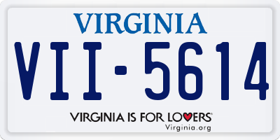 VA license plate VII5614