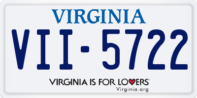 VA license plate VII5722