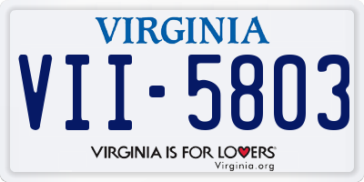 VA license plate VII5803