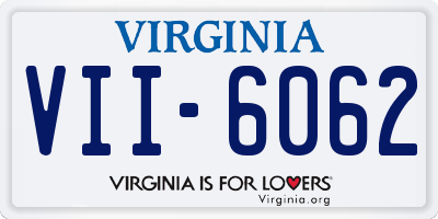 VA license plate VII6062