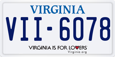 VA license plate VII6078