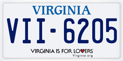 VA license plate VII6205