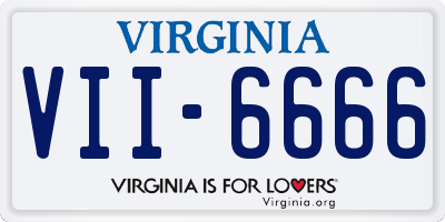 VA license plate VII6666