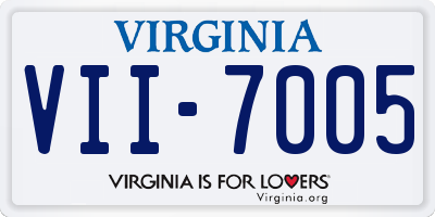 VA license plate VII7005