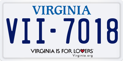 VA license plate VII7018