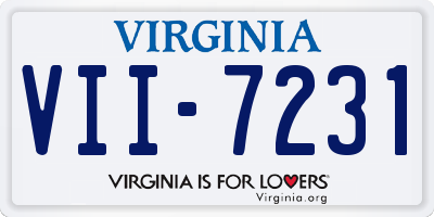 VA license plate VII7231