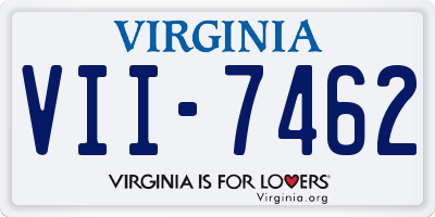 VA license plate VII7462