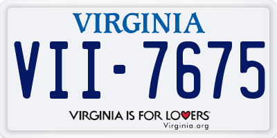 VA license plate VII7675