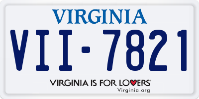 VA license plate VII7821