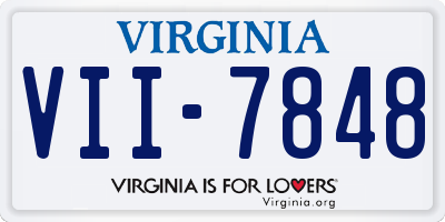 VA license plate VII7848