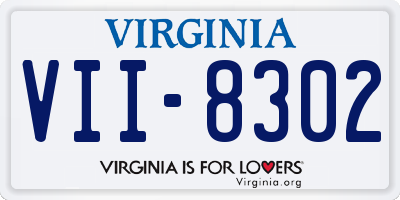 VA license plate VII8302