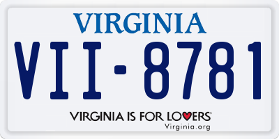 VA license plate VII8781