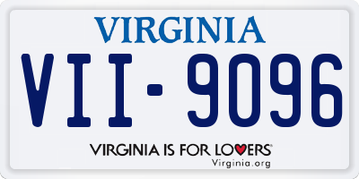 VA license plate VII9096