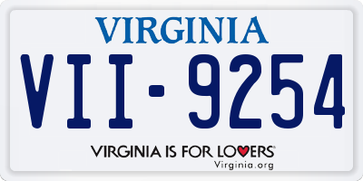 VA license plate VII9254