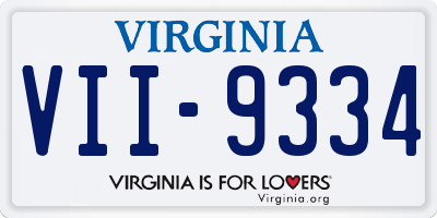 VA license plate VII9334