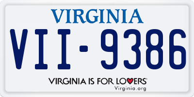 VA license plate VII9386
