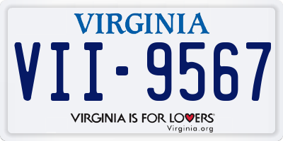 VA license plate VII9567