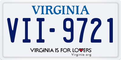 VA license plate VII9721